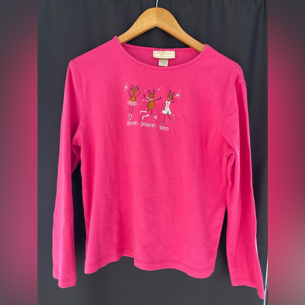 Vtg Long sleeve holiday reindeer t shirt